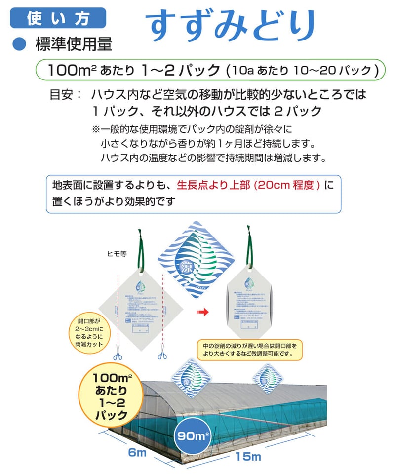 すずみどり 8g×10個入り（施設内吊り下げ：高温対策） | イノチオ精興