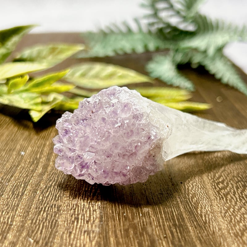 スノーアメジスト台付 花束のようなスノーキャップアメジスト | 霽月洞-seigetsudou-鉱物