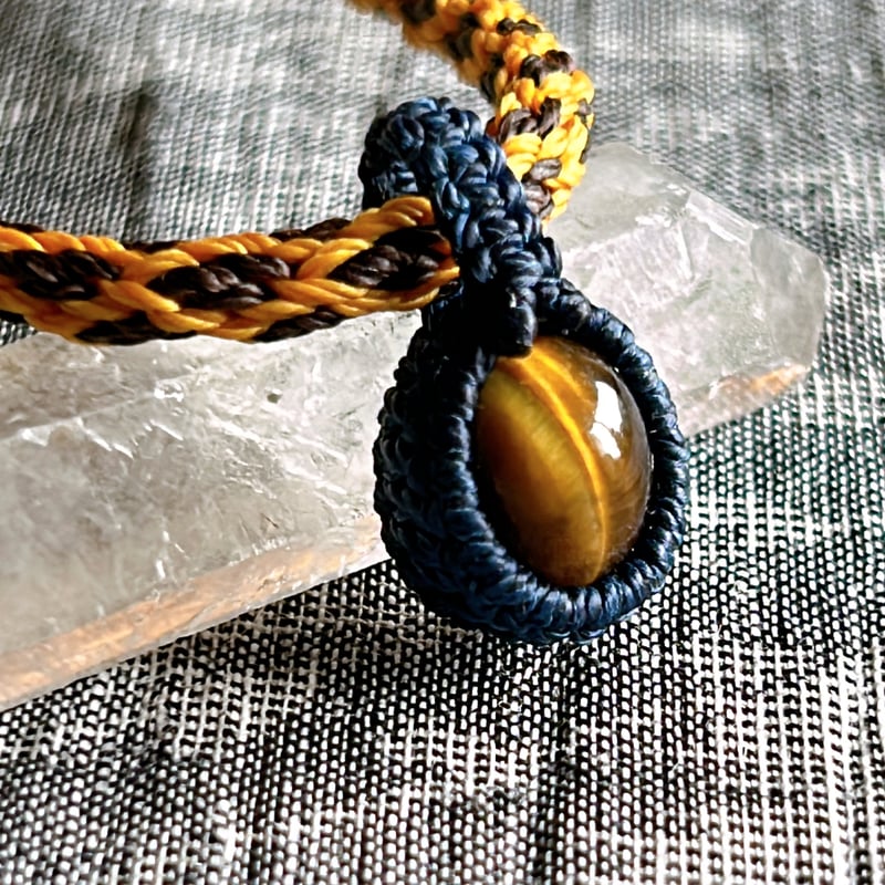 タイガーアイとペルー組紐のチョーカー | 霽月洞-seigetsudou-鉱物