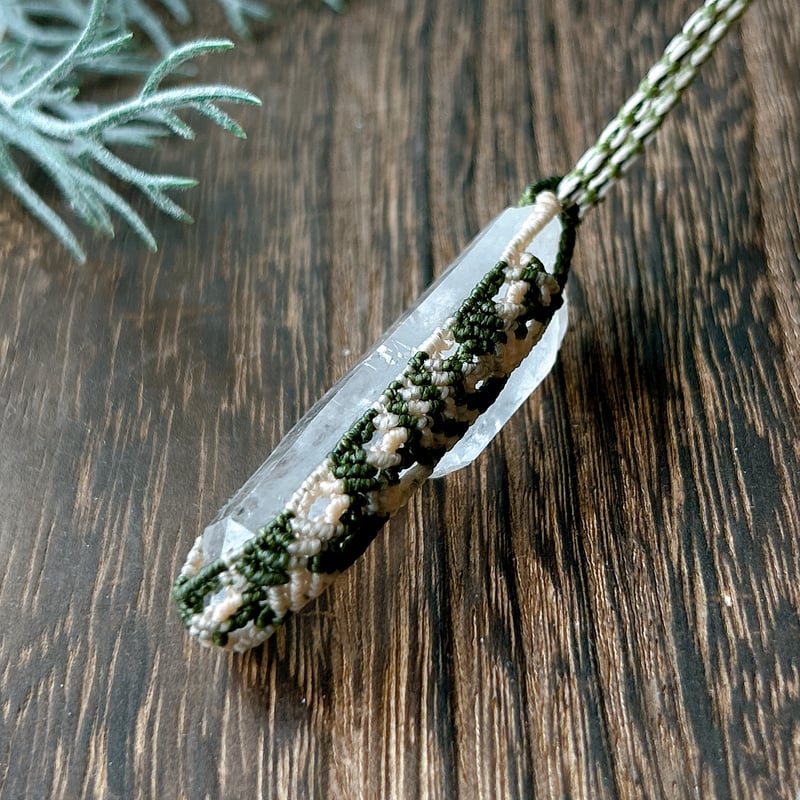 ヒマラヤ水晶のマクラメネックレス | 霽月洞-seigetsudou-鉱物装身具店