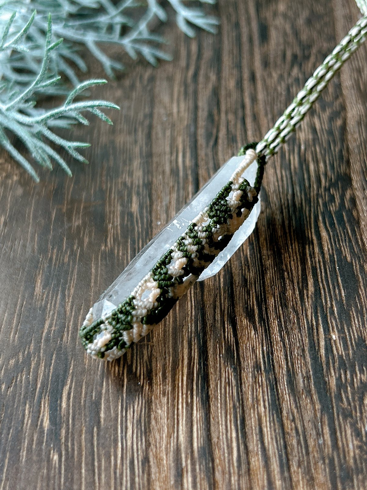 ヒマラヤ水晶のマクラメネックレス | 霽月洞-seigetsudou-鉱物装身具店