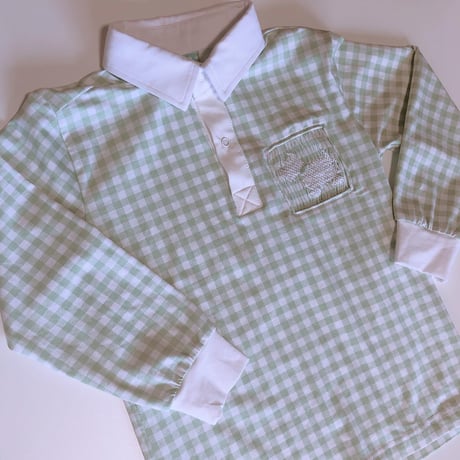 【即納販売】Green Gingham Check POLO🍀