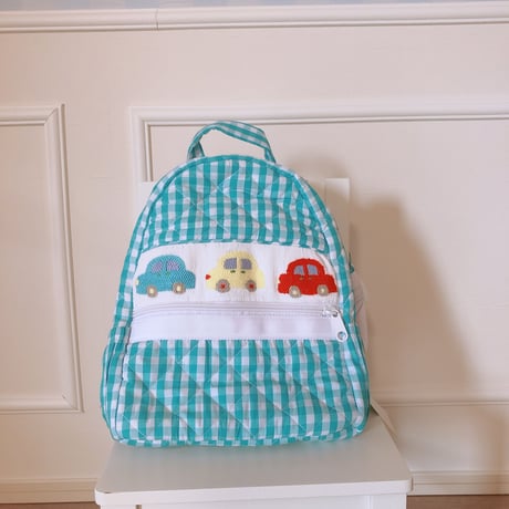 【即納販売】車スモッキング刺繍リュック
