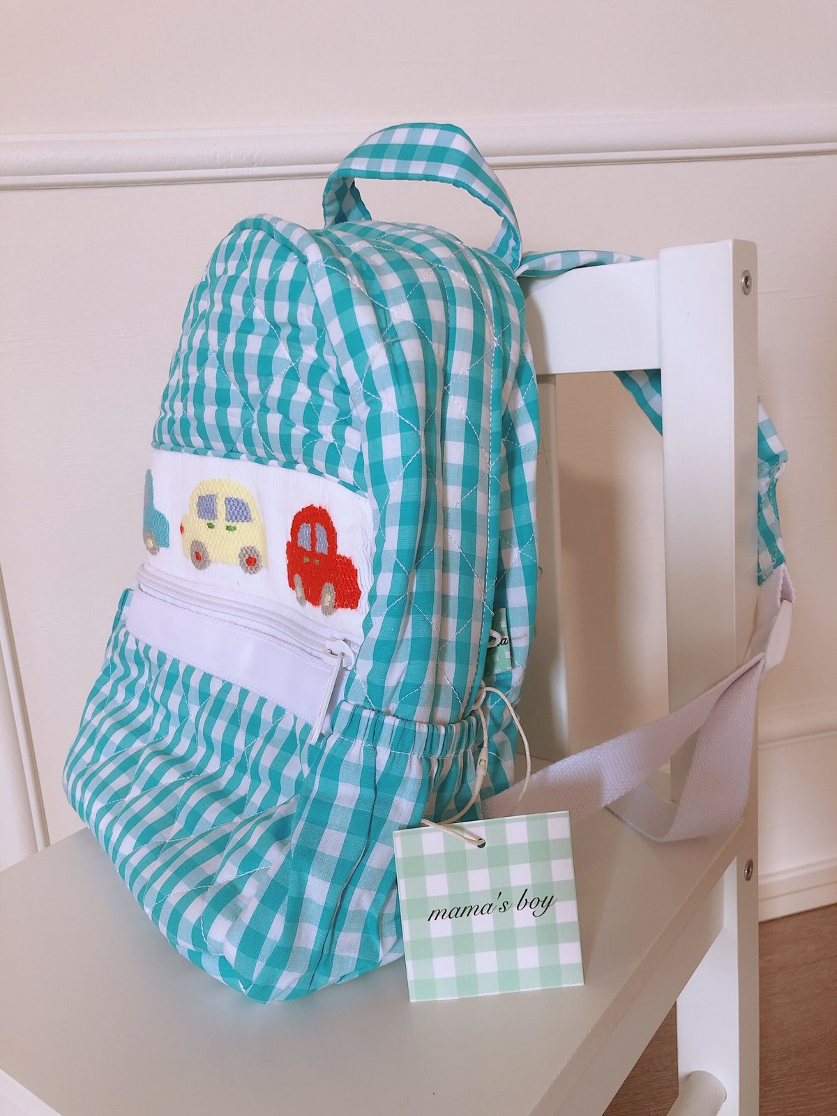 即納販売】車スモッキング刺繍リュック | mama's boy