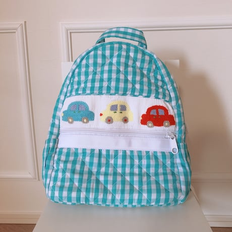 【即納販売】車スモッキング刺繍リュック