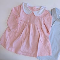 【即納販売】ボーダーワンピース（ライトピンク）