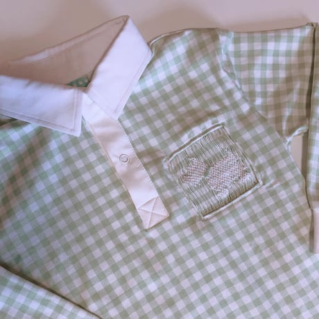 【即納販売】Green Gingham Check POLO🍀