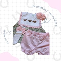 【即納販売】女の子馬フレンチノット刺繍セットアップ