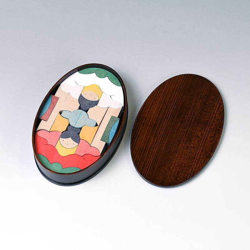 楕円椿雛　KH285 小黒三郎　新品　木製雛人形　組み木　かわいい　ひな祭り 楕円椿雛 KH285 小黒三郎 新品 木製雛人形 組み木 かわいい ひな祭り