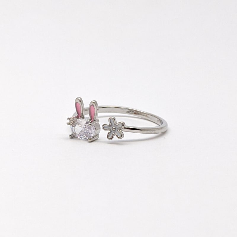 うさぎ　幅広　スリーカラーリング うさぎのリング☆シルバーカラー | イズヤ