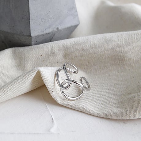 【18K シルバー センター クロスリング】2color