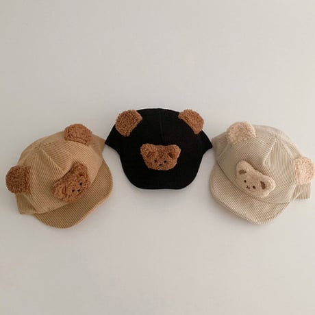 【ボア耳付き　コーデュロイキャップ】3color