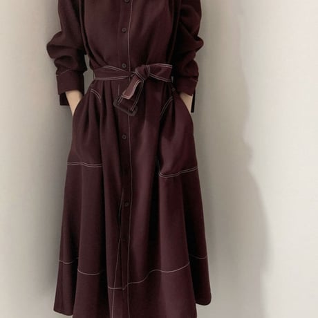 【立体的デザイン　2wayシャツワンピ】2color