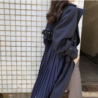 【バックウエストベルト　プリーツトレンチコート】2color