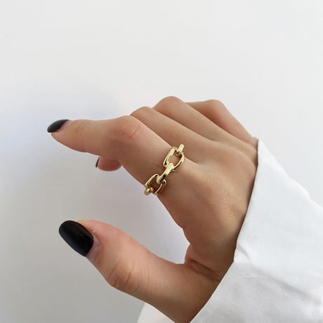 【18K シルバー カクチェーン リング】2color