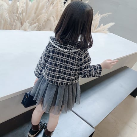 【キッズ セットアップチェック柄ワンピース】2color