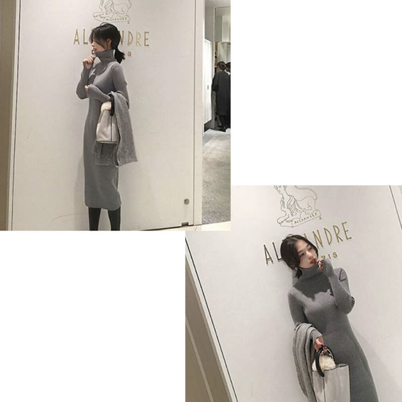 ハイネック ニットワンピース ロング丈】4color | ENLYUSELISER ハイネック ニットワンピース ロング丈】4color | ENLYUSELISER