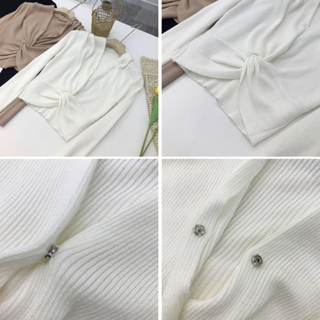 【深Vネックツイストニット】3color