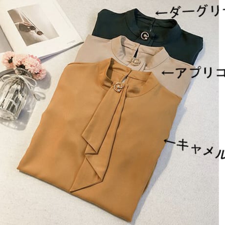 【ランタン スリーブ シフォン ブラウス】3color