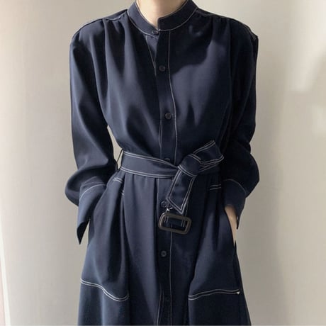 【立体的デザイン　2wayシャツワンピ】2color