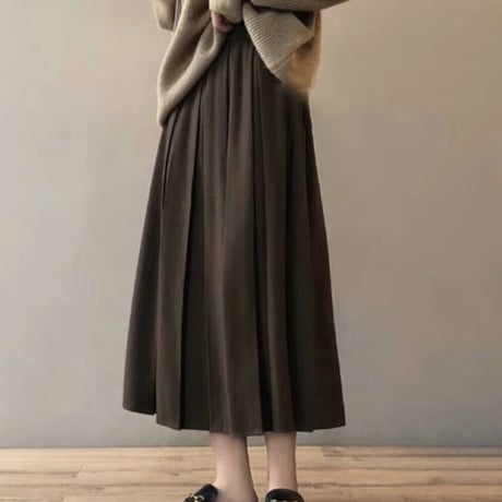 【ソフトウールタッチ　プリーツスカート】3color