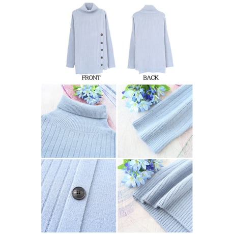 【ハイネックニットワンピース】6color