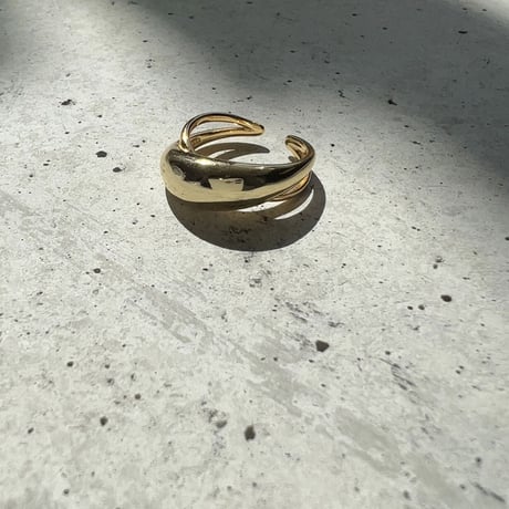 【18K シルバー センターシィク サイド2ライン リング】2color