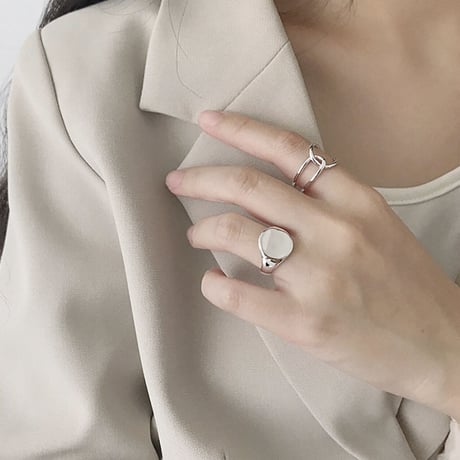 【18K シルバー センター クロスリング】2color