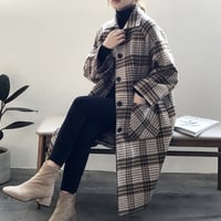 【ロング丈チェック柄スーツコート】2color