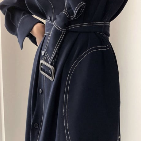 【立体的デザイン　2wayシャツワンピ】2color