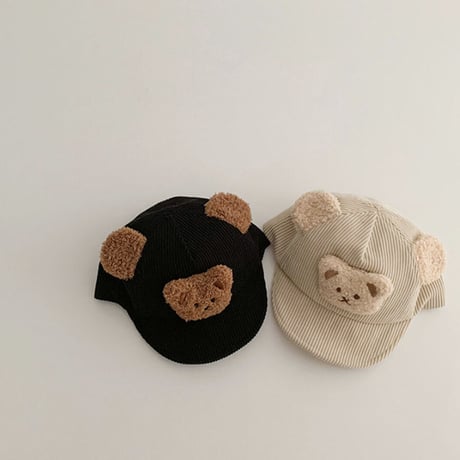 【ボア耳付き　コーデュロイキャップ】3color