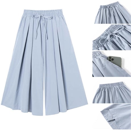 【上品に体型カバー　ワイドパンツ】