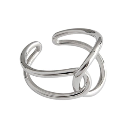 【18K シルバー センター クロスリング】2color