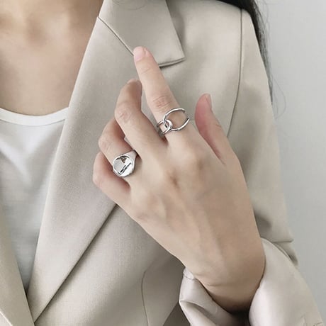 【18K シルバー センター クロスリング】2color