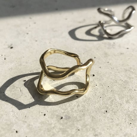 【18K silver ダブルライン リング】2color