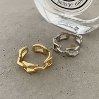 【18K シルバー カクチェーン リング】2color