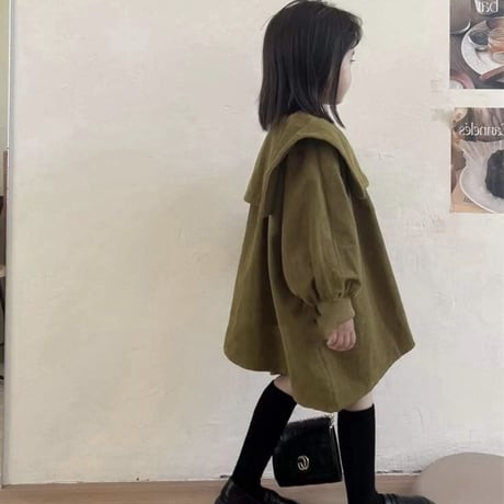 【ビッグ襟　ふんわりワンピース】