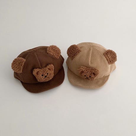 【ボア耳付き　コーデュロイキャップ】3color