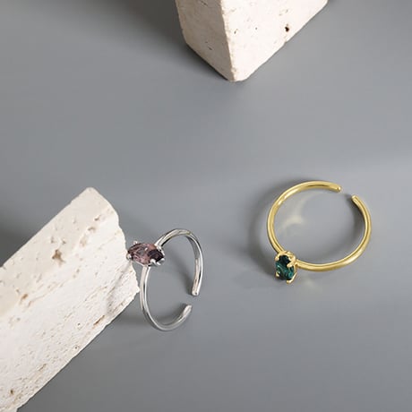 【18K silver ジルコニア リング】