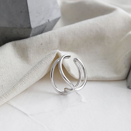 【18K シルバー センター クロスリング】2color
