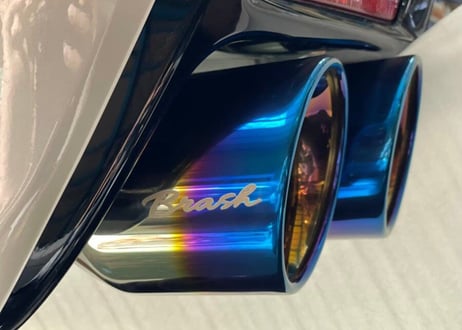 【BRASH】◆ GRX130 マークX BRASH4本出しマフラー◆日本製◆車検対応◆良音◆ステンレス チタンカラーマフラー◆純正中間パイプ対応リアピース◆MARKX◆【BR-4SM-ST】