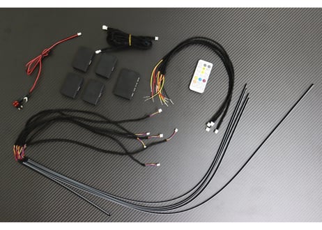 ★スマホで簡単操作★ 汎用 アンビエントライト 間接照明 薄型LEDテープ 車内装飾 Bluetooth【CH-ABRGB】
