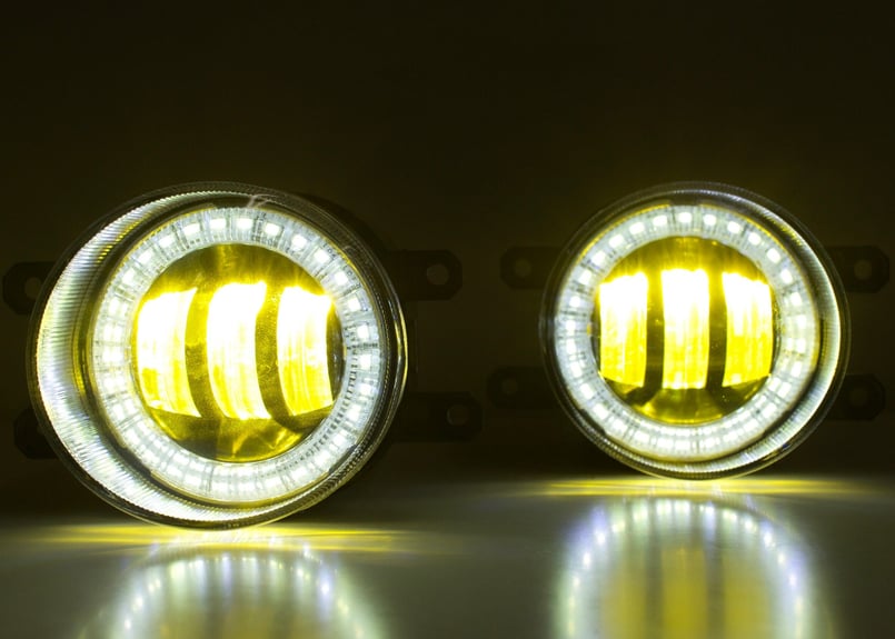 led フォグランプ 2色切り替え式 オープニング機能搭載 ブルーイカリング TOYOTA規格 LEDフォグランプ 2色切替機能(白/黄) イカリング付