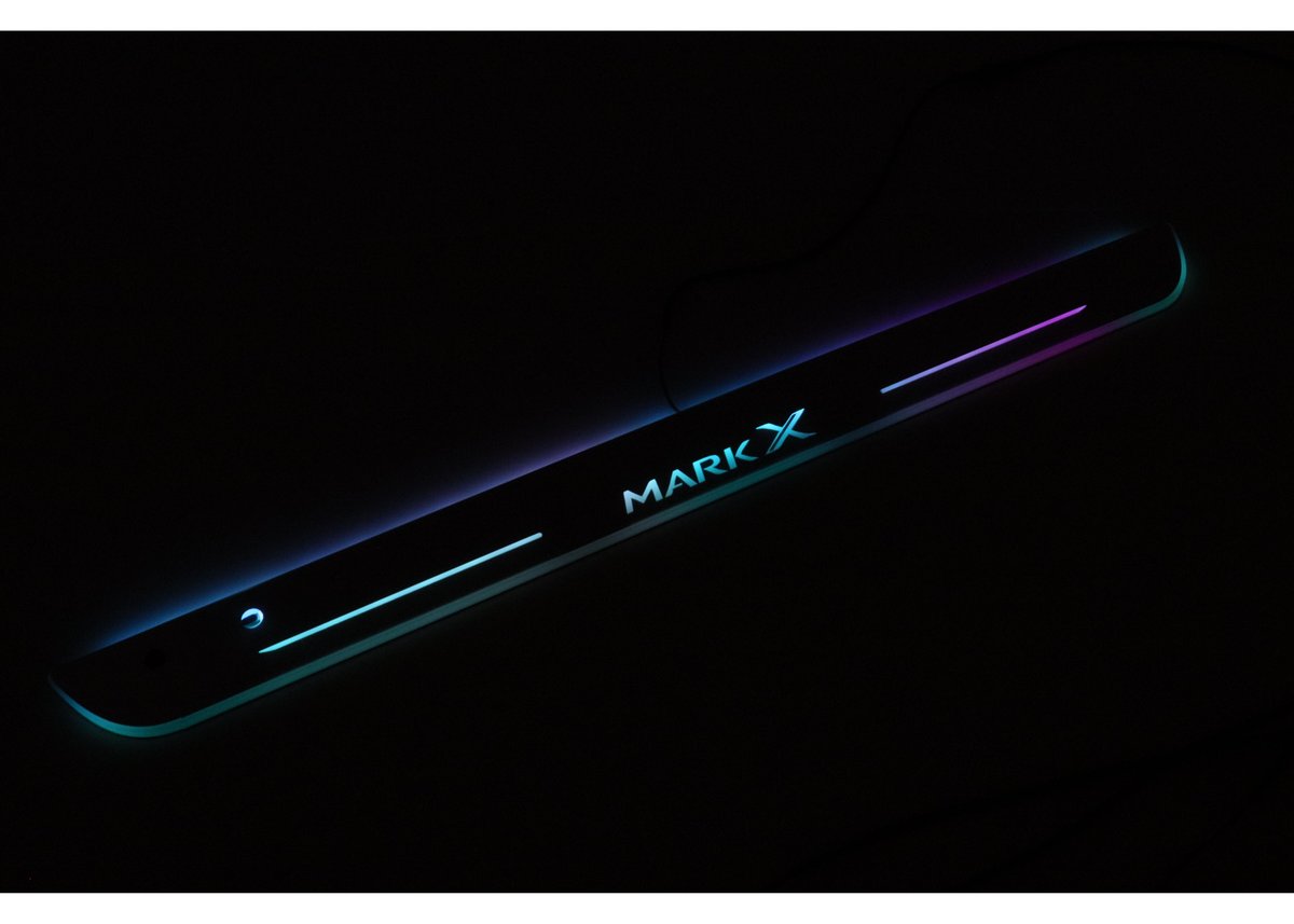 GRX130系 マークX 用 MARK X 光るスカッフプレート | custom shop