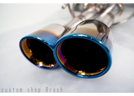 【BRASH】◆ GRX130 マークX BRASH4本出しマフラー◆日本製◆車検対応◆良音◆ステンレス チタンカラーマフラー◆純正中間パイプ対応リアピース◆MARKX◆【BR-4SM-ST】