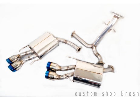 【BRASH】◆ GRX130 マークX BRASH4本出しマフラー◆日本製◆車検対応◆良音◆ステンレス チタンカラーマフラー◆純正中間パイプ対応リアピース◆MARKX◆【BR-4SM-ST】