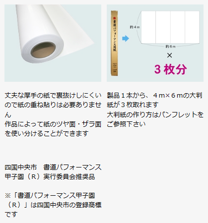 書道パフォーマンス用紙 【1,550mm × 50m巻】 | 株式会社 書道パフォーマンス用紙 【1,550mm × 50m巻】 | 株式会社