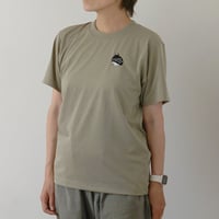 【数量限定】夏毛の雷鳥のワンポイント刺繍　半袖dryTシャツ（ピスタチオ）
