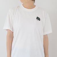 夏毛の雷鳥のワンポイント刺繍　半袖dryTシャツ（オフホワイト）