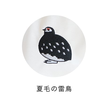 【数量限定】夏毛の雷鳥のワンポイント刺繍　半袖dryTシャツ（アズキ）